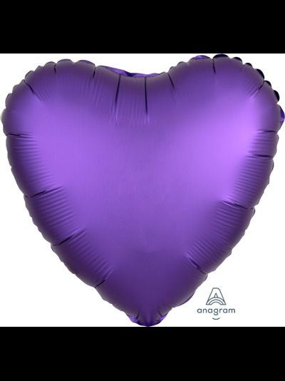 Шар фольгированный с гелием Сердце сатин фиолетовый 45см