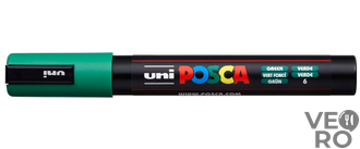 Акриловый Маркер Uni POSCA PC-5M 1,8-2,5мм, овальный наконечник, зеленый