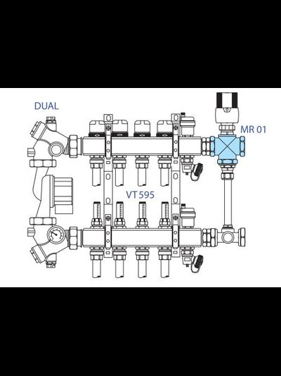 Трехходовой термостатический смесительный клапан Valtec VT.MR01 VT.MR02 VT.MR03 для теплого пола
