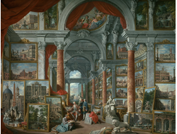 Картина обогреватель, репродукция Джованние Панини Галерея с видами современного Рима