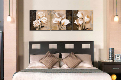 Модульная картина "Цветочное трио"