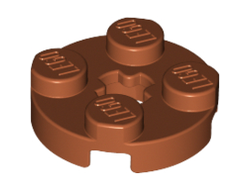 Plate, Round 2 x 2 with Axle Hole, Dark Orange (4032 / 4616027)