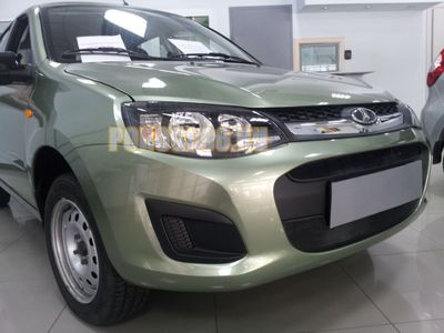 Защита радиатора Lada Kalina 2 2013- (2 части) black