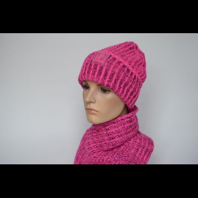 Шапка Vizio 1106 CRYO Италия ярко - розовая шевроном
