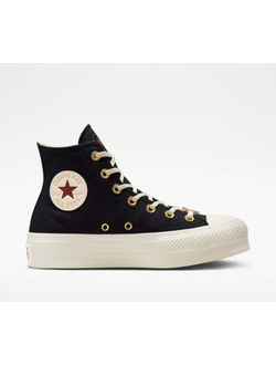 Кеды Converse Lift "Hearts Valentines Day" черные высокие на платформе A05138C