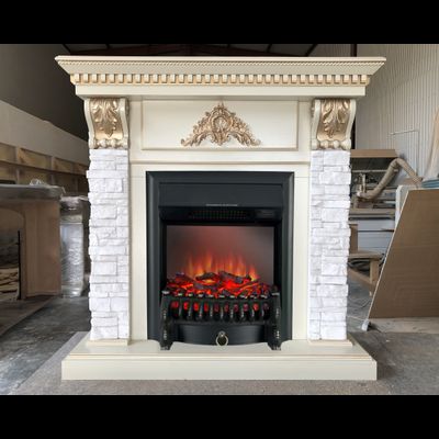 Угловой электрокамин Бронкс WT с очагом Fobos