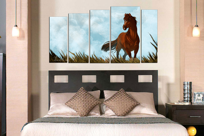 Модульная картина "Гордый мустанг"