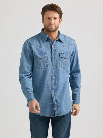 Рубашка Wrangler® Classic Denim Western Snap Shirt
