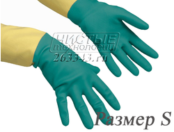 Vileda Усиленные резиновые перчатки (желто-зеленые), размер S