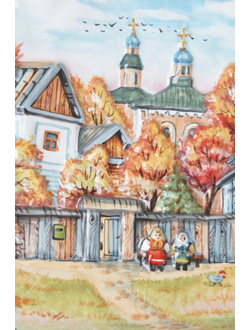 Городской сюжет осень (панно)