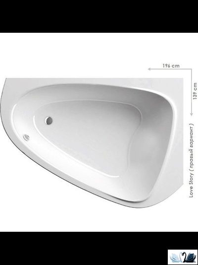 Ванна Ravak Love story II 196 x 139 см, акриловая, правая, угловая