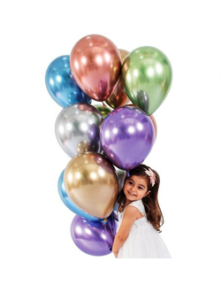 Шар Премиум 30 см Ассорти, Хром, Sempertex