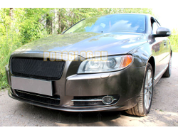 Защита радиатора Volvo S80 II 2006-2010 3D black PREMIUM (устанавливается вместо штатной)