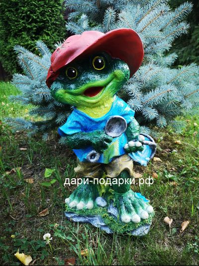 Лягушка с ложкой - загребушкой - все деньги в дом !!! 50*28см   3,2кг   полистоун Россия 3259/011279-1**