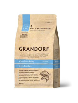 Grandorf (Грандорф) сухой корм для взрослых кошек Белая рыба с рисом, 400 г