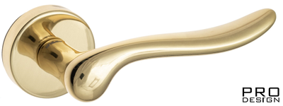 Дверная ручка на круглом основании Fratelli Cattini "MAYA" 7-OLV полированная латунь