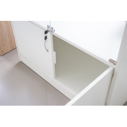 (TSV 10) Витрина пристенная стеклянная, со шкафчиком