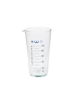 Мензурка (мерный стакан) 100 мл (ГОСТ 1770-74), стекло