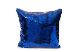 ПОДУШКА ХАМЕЛЕОН ИЗ ПАЙЕТОК СИНЕГО ЦВЕТА С ВАШЕЙ ФОТОГРАФИЕЙ С ДОСТАВКОЙ ПО РОССИИ