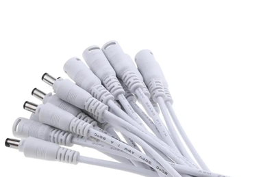 DE-para power 12-24 (2.1/5.5 мм.) Переходник для подключения питания к камере (штекер Ø 5.5мм), с фиксацией соединения (комплект мама и папа) кабель под пайку