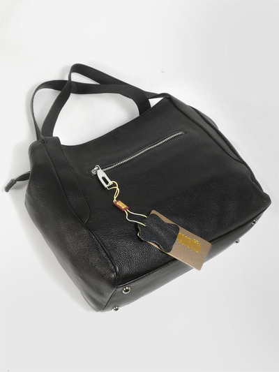 (АРТИКУЛ: 10126/1/5) СУМКА ЖЕНСКАЯ БОЛЬШАЯ, НАТУРАЛЬНАЯ КОЖА, ЧЕРНАЯ, РУЧКИ ЧЕРЕЗ ПЛЕЧО