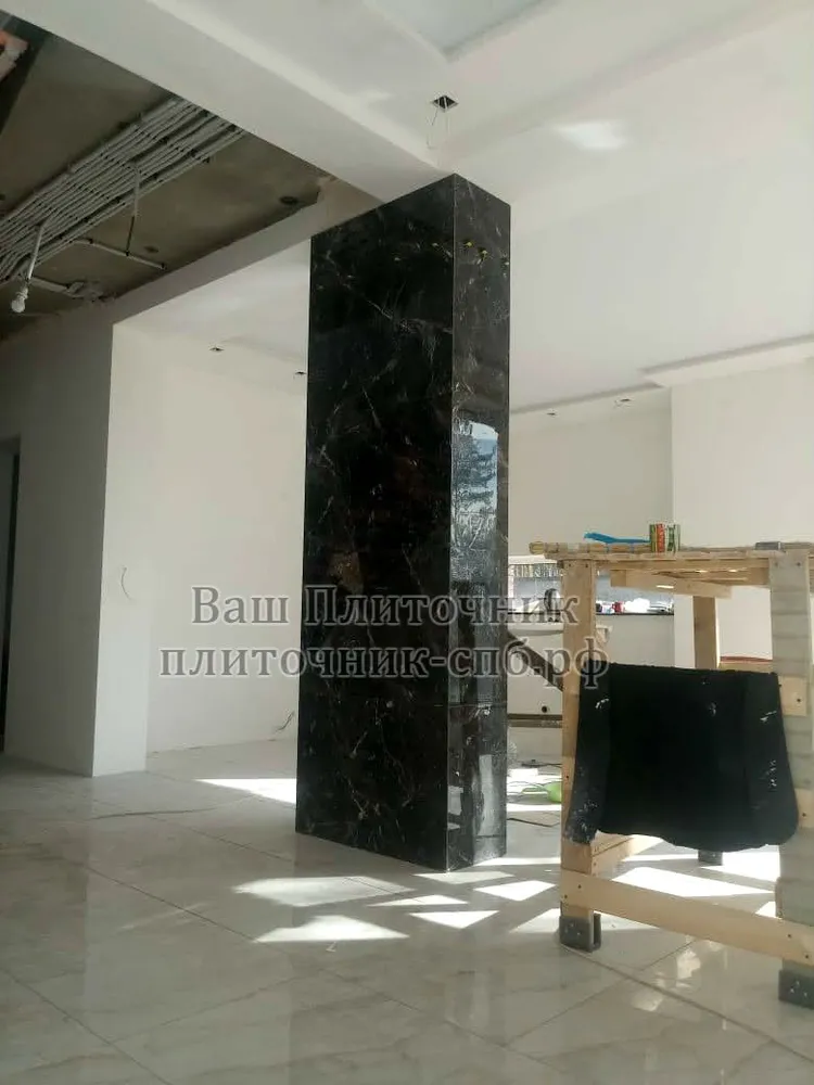 облицовка колонны керамогранитом