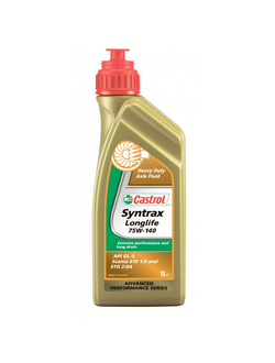 Масло трансмиссионное (синтетика) Castrol Syntrax Longlife 75W-140 - 1л (1543AE, 15D7A8) (GL-5)
