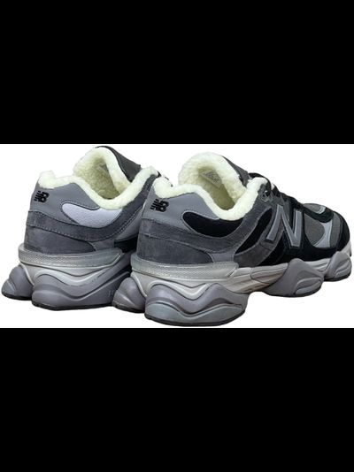New Balance 9060 Black Grey с мехом