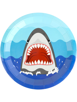 Тарелки (9''/23 см) Грозная акула, Разноцветный, 6 шт.