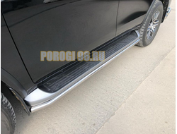 Защита штатного порога d42 для Toyota Fortuner (2018-...)