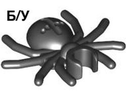 ! Б/У - Spider with Round Abdomen and Clip, Black (30238 / 4113209) - Б/У