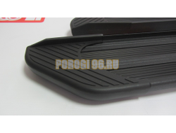 Пороги подножки "Luxe Black" 1450 мм для Chevrolet NIVA 2002-