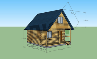 Дом из бруса 5 на 6 с верандой 1,5 на 6