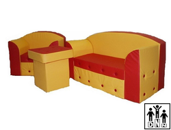 Детская игровая мебель "Гулливер" красный / желтый