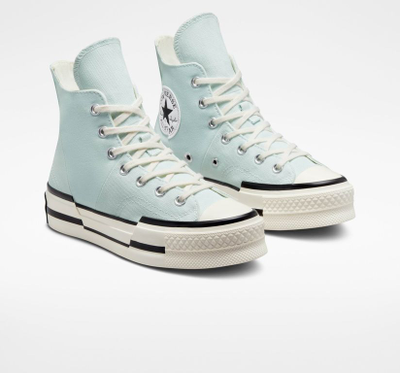 Нежно голубые высокие Кеды Converse Chuck 70 Plus на платформе A03537C