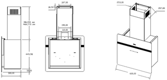 Вертикальная вытяжка Korting KHC 69131 GXW