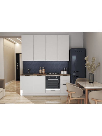 HOMA кухонный гарнитур 2,0 м Белый шаргень (высота верхних шкафов 1080 мм)