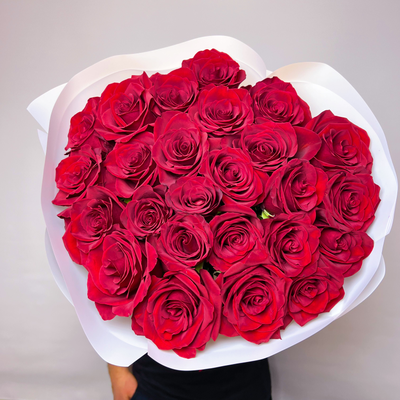 Букет красных роз Эквадор премиум 25 шт