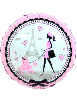 Шар 18"/45 см Круг "Парижанка"