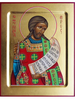 Роман Сладкопевец, святой преподобный. Рукописная икона 22х28см.