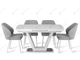 Стол Verona белая керамика К3 / хром + 4 стула Dikline V08 светло-серый / белый