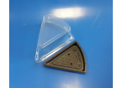 Контейнер для куска торта треуг. (прозр./кор. пластик), 150*122*90мм