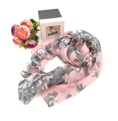 Шарф "Розы" женский Zaro в подарочной коробочке, 100% хлопок, 175х80см  (9 расцветок)