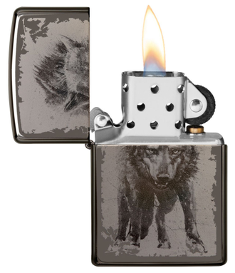 Зажигалка "ZIPPO" Wolf Design Black Ice® 49073