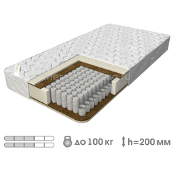 ВК888 Матрас "Софт" (БНП)  (БНП Стандарт, кокосовая койра, ППУ, жаккард, синтепон)