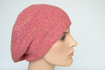 Головной убор женский вязаный цвета фуксия
