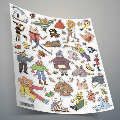 Набор стикеров: эстетичные наклейки, наборы наклеек для ежедневника, творчества, учебы | Стикерпак 4 листа