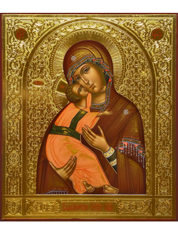Владимирская Икона Пресвятой Божией Матери. Рукописная икона.