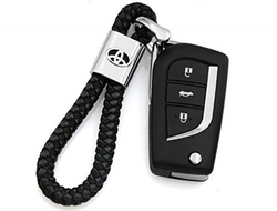 Брелок кожаный плетёный ремешок с логотипом AUDI