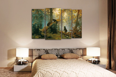 Модульная картина "Утро в сосновом лесу"